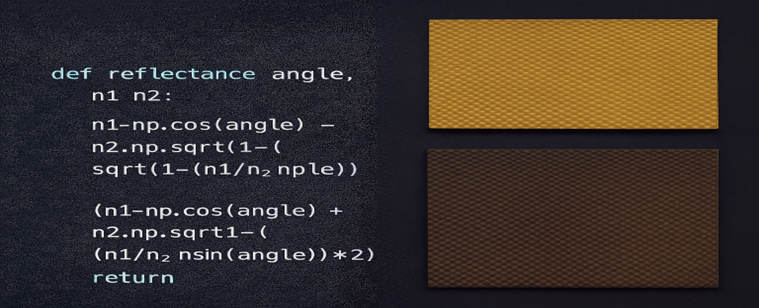 Python code excerpt representing optical modeling simulation